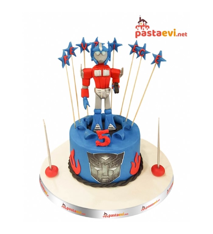 rakamlı pasta, butik pasta, transformers pastası