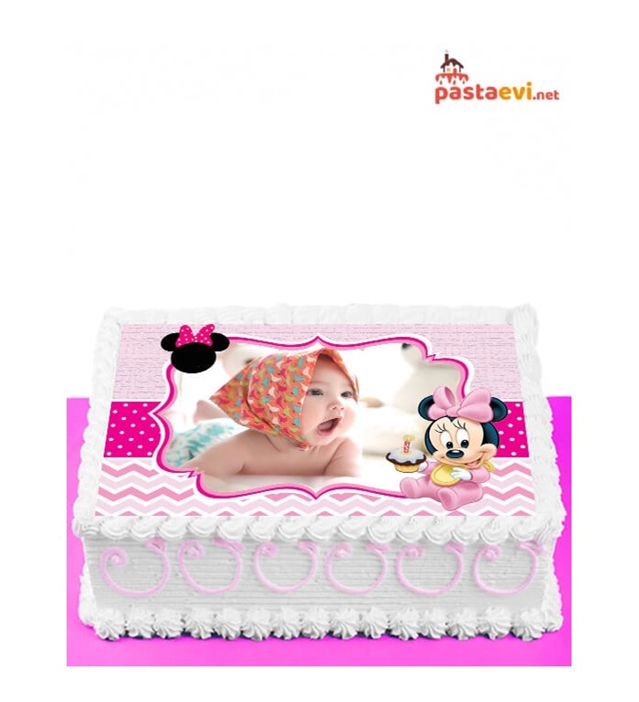 minnie mouse pastası, resimli pasta, bebek pastası