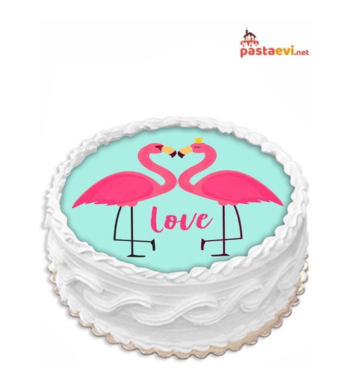 flamingo pastası, resimli pasta, online pasta, acil pasta