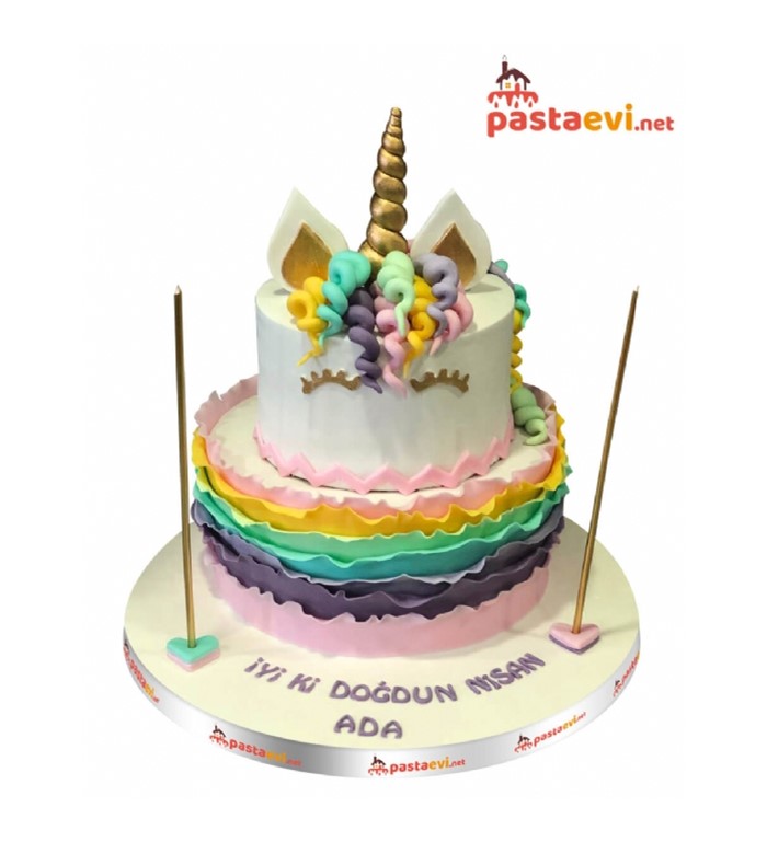 unicorn temalı pasta, tek boynuzlu at, online pasta
