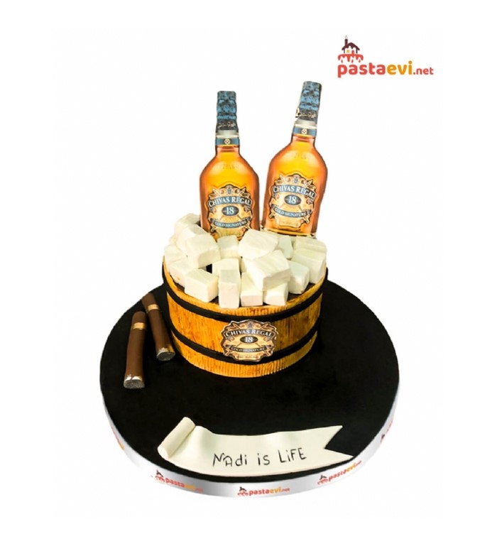 viskili pasta, yetişkin pastası, erkek pastası, Chivas Regal