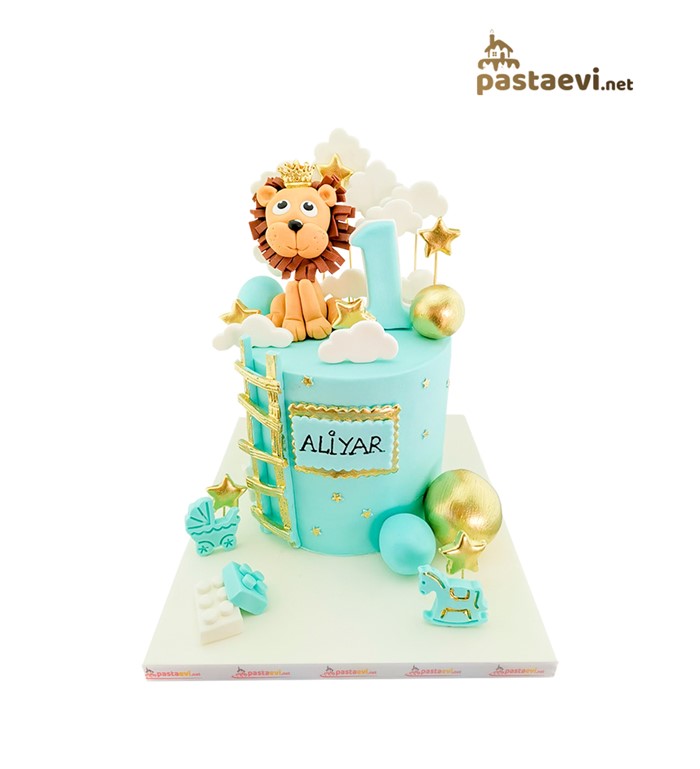 aslan kral doğum günü pastası, aslan pastası