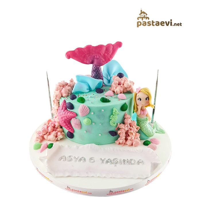 deniz canavarı, deniz kızı pastası, kızlara özel pasta