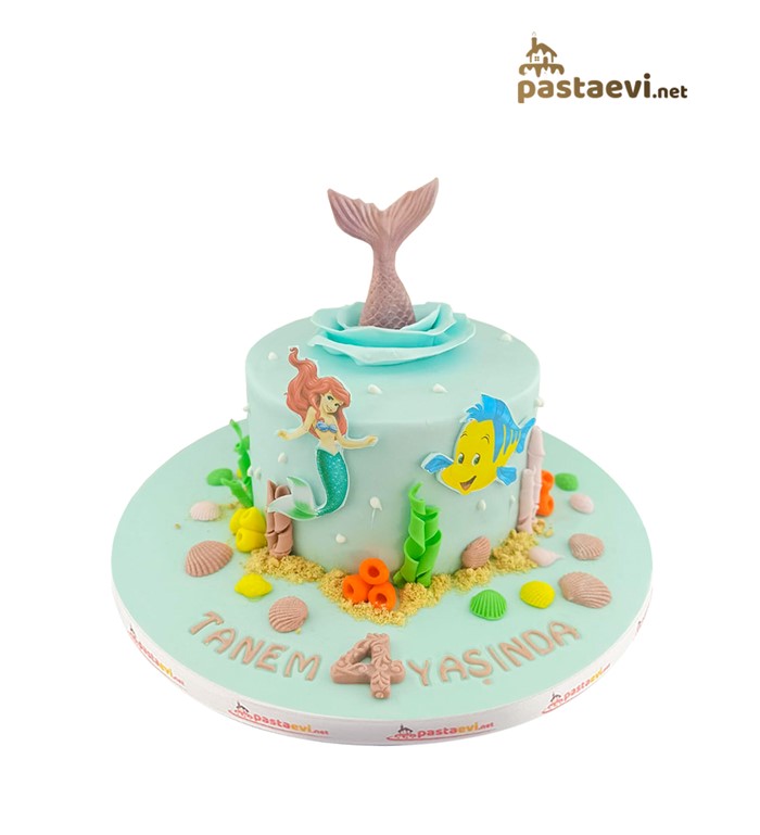 ariel, deniz kızı, dinseyli pastası, disney prensesi