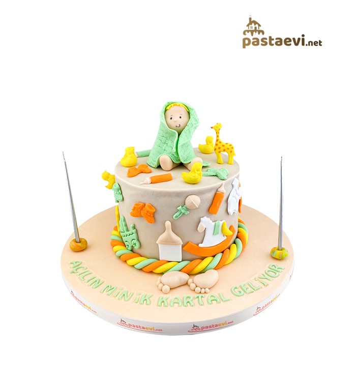 erkek çocuk, baby shower, bebek pastası, hoş geldin pastası