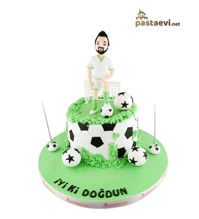 figürlü futbolcu, taraftar pastası, erkek çocuk pastası