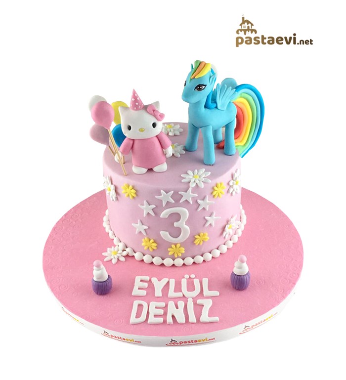 helloy kitty, my littl pony, doğum günü pastası, online
