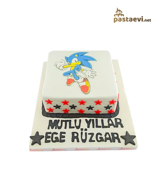 kirpi sonic pastası, çizgi film pastası, erkek çocuk pastası