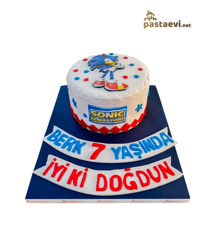 kirpi sonic pastası, çizgi film pastası, erkek çocuk pastası