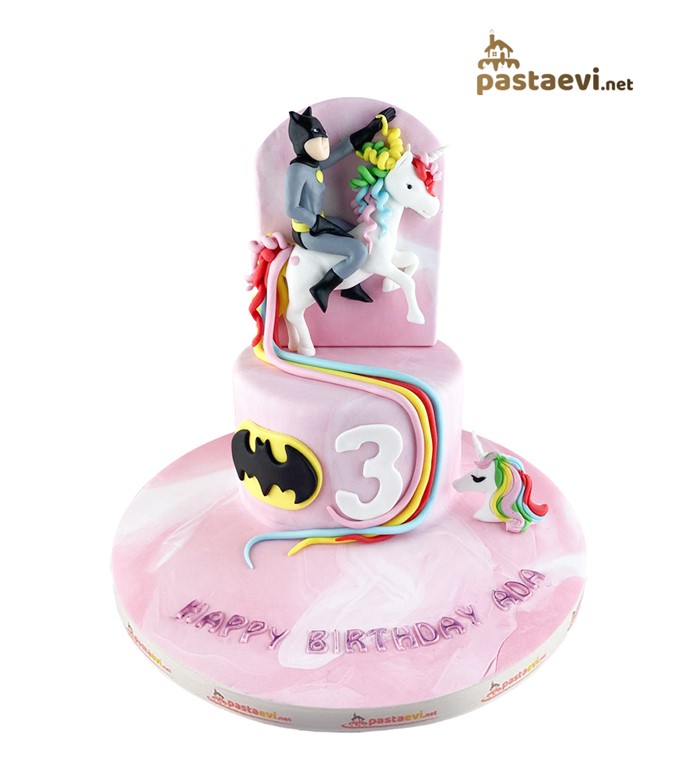 batman, batmanli pasta, çocuk pastası, unicorn pastası