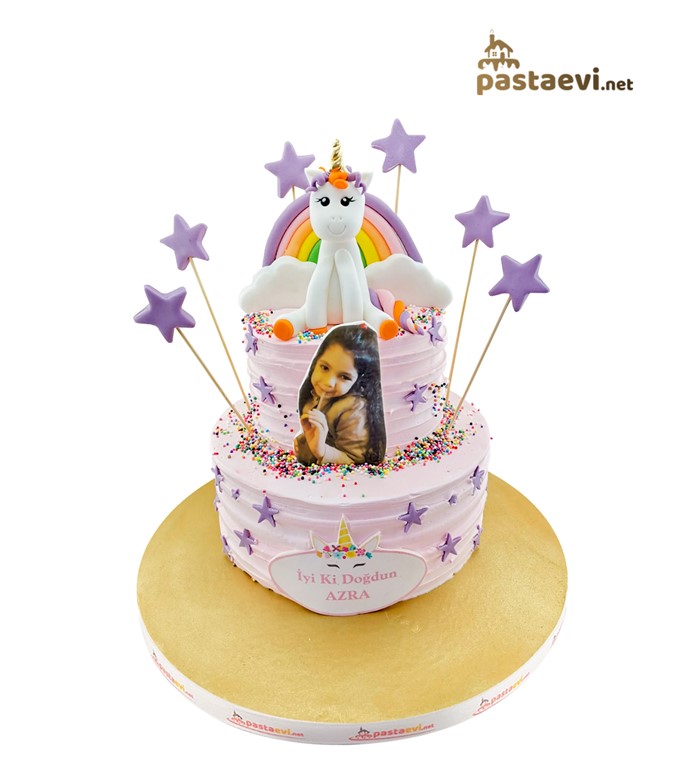 unicorn, altın boynuzlu pasta, desenli pasta, 