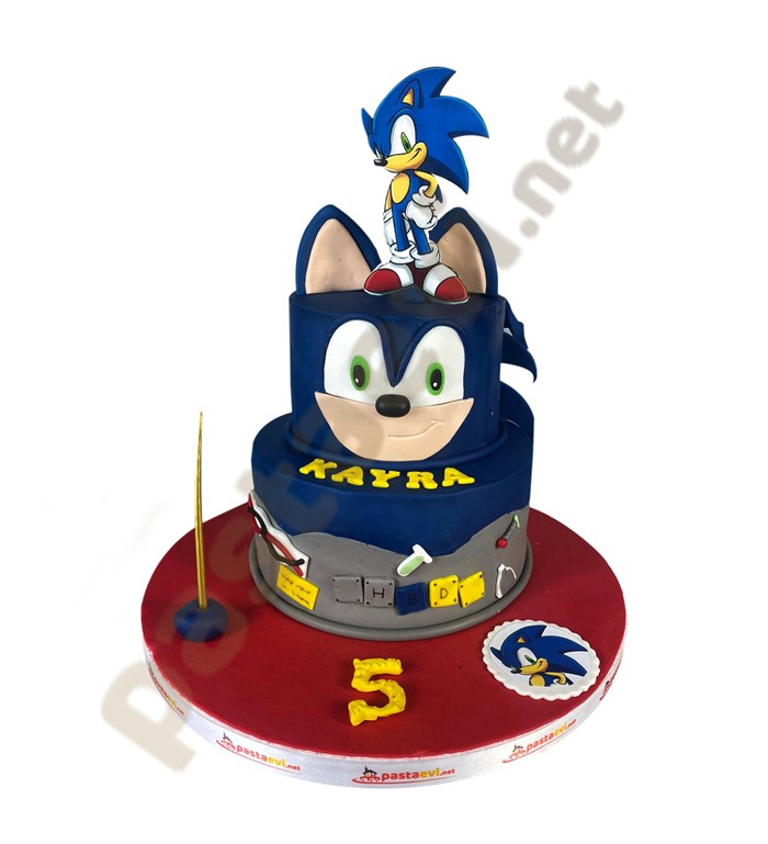 sonic konsept pasta, sonicli pasta, sonic figürlü pasta