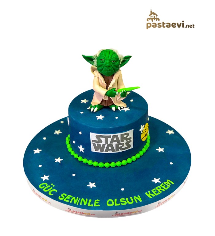 usta yoda, star wars pastası, usta yoda pastası