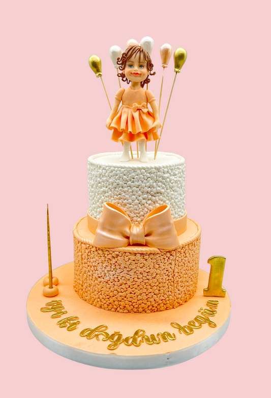 Balonlu Kız Doğum Günü Pastası